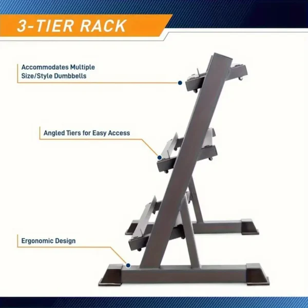 79884c375597d7ea1a53fd2602046809_1745452511688 3 Tier Heavy Duty Adjustable Dumbbell Rack