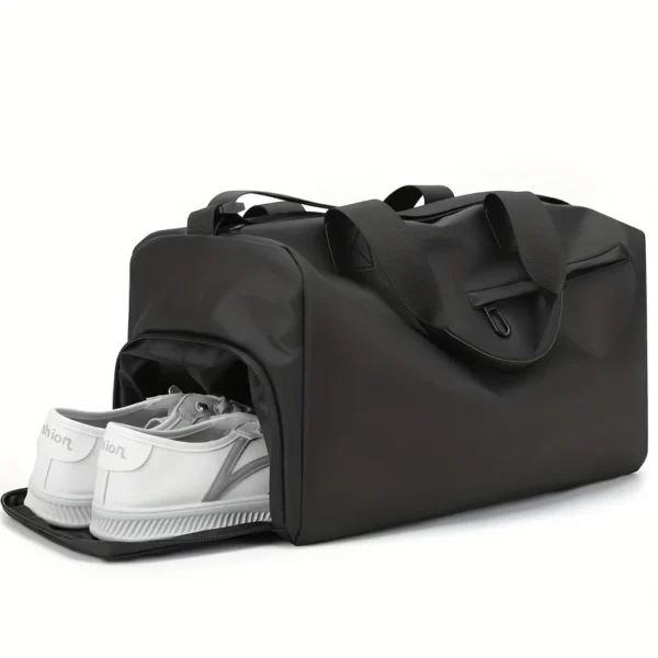 f4b82a49-6839-47f0-8db3-90739c7f353a Black Fitness Bag with Shoe Compartment
